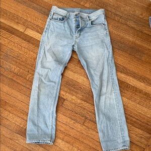 B SIDES Light Blue Straight Jeans